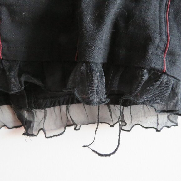 TRIPP NYC Vintage Y2K Steampunk Goth Pirate Lace Corset Top Black Metallic Red - Picture 14 of 16